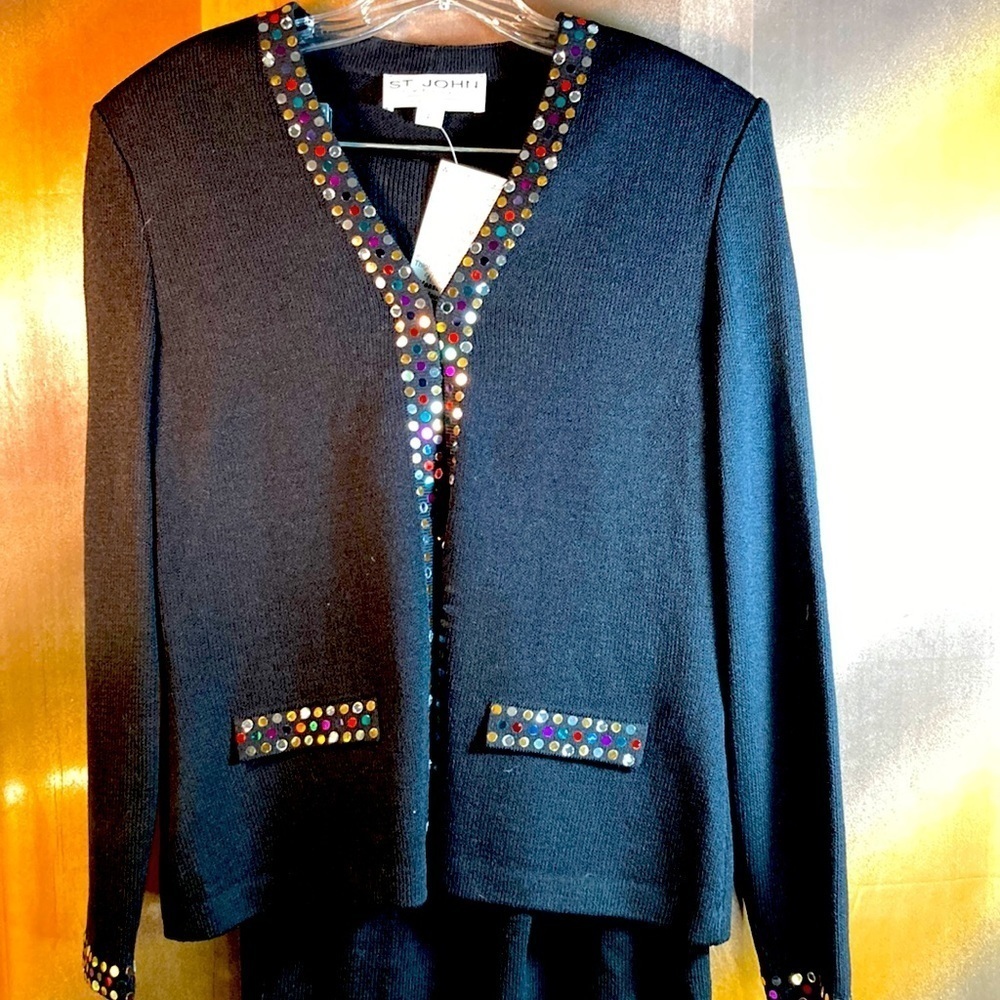Vintage‎ St John knitwear evening pant suit by Mare Gray. Size 6. 38” bust. B1